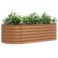Verhoogde tuinbak Bruin 160 x 80 x 44 cm Staal 3