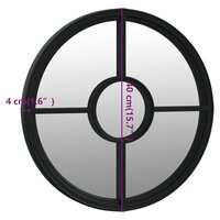 Spiegel rond 40x4 cm ijzer zwart 6