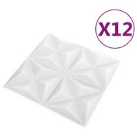 Wandpanelen 12 pcs Origami Wit 50 x 50 cm XPS Schuim 3