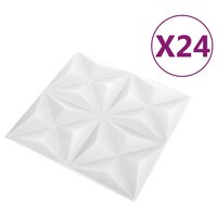 Wandpanelen 24 pcs Origami Wit 50 x 50 cm XPS Schuim 3