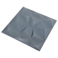 Wandpanelen 24 pcs Diamant Grijs 50 x 50 cm XPS Schuim 2