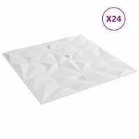 Wandpanelen 24 pcs Wit 50 x 50 cm XPS Schuim 2