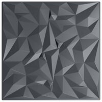 Wandpanelen 24 pcs Amethist Grijs 50 x 50 cm XPS Schuim 3