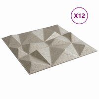 Wandpanelen 12 pcs Diamant Beton 50 x 50 cm XPS Schuim 2