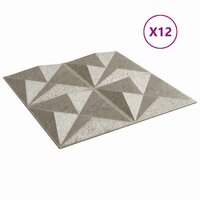 Wandpanelen 12 pcs Origami Beton 50 x 50 cm XPS Schuim 2
