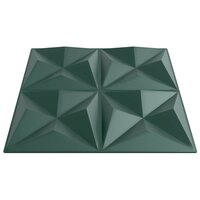 Wandpanelen 12 pcs Origami Groen 50 x 50 cm XPS Schuim 3