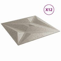 Wandpanelen Ster 12 pcs Ster Beton 50 x 50 cm XPS Schuim 2
