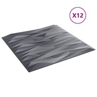 Wandpanelen 12 pcs Stone Grey 50 x 50 cm XPS Schuim 2