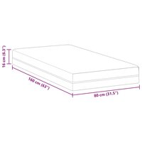 Matras Wit en Grijs 80 x 160 cm Jacquard stof 11