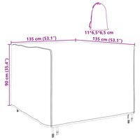 Tuinsethoes Zwart 135 x 135 x 90 cm 210D Oxford Stof 8