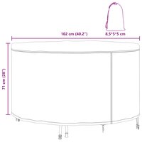Tuinsethoes Zwart 102 x 102 x 71 cm 420D Oxford Stof 11