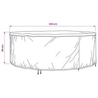Tuinsethoes Zwart 244 x 244 x 85 cm 210D Oxford Stof 9