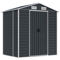 Tuinschuur 191x130x198 cm gegalvaniseerd staal antracietkleurig 2