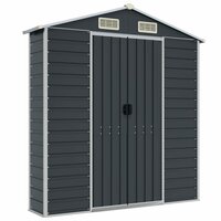 Tuinschuur 191x130x198 cm gegalvaniseerd staal antracietkleurig 8