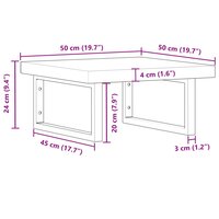 Badkamer wandschap staal en massief acaciahout 11