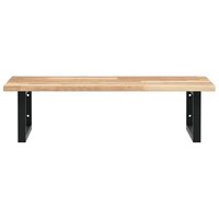 Badkamer wandschap staal en massief acaciahout 4