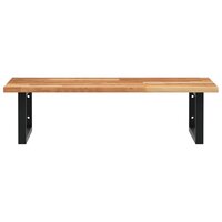 Badkamer wandschap staal en massief acaciahout 4
