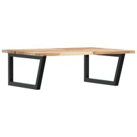 Badkamer wandschap staal en massief acaciahout 2