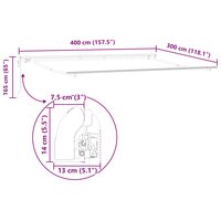 Elektrisch Uittrekbaar Zonnescherm Wit 400 &times; 300 cm 6