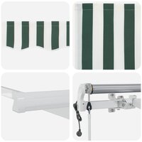 Elektrisch Uittrekbaar Zonnescherm Groen en Wit 400 &times; 300 cm 4