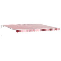 Elektrisch Uittrekbaar Zonnescherm Rood en Wit 450 &times; 300 cm 2