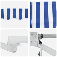 Elektrisch Uittrekbaar Zonnescherm Blauw en Wit 3,5 x 2 m 7