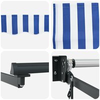 Elektrisch Uittrekbaar Zonnescherm Blauw en Wit 3,5 x 2 m 7