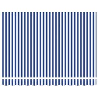 Elektrisch Uittrekbaar Zonnescherm Blauw en Wit 3 x 2,5 m 5