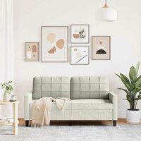 Tweezitsbank 140 cm fluweel cr&egrave;mekleurig 3