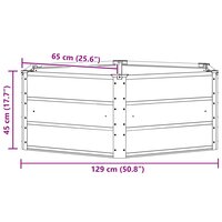 Plantenbak Antraciet 129 x 129 x 45 cm Staal 7
