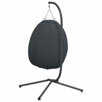 Egg hangstoel met standaard antraciet stof en staal 6