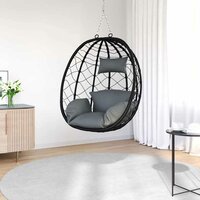 Egg hangstoel Antraciet 91,5 x 54,5 x 107 cm poly rattan 3