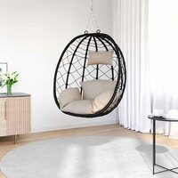 Egg hangstoel Taupe 91,5 x 54,5 x 107 cm poly rattan 3