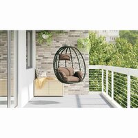 Egg hangstoel Koffiebruin 91,5 x 54,5 x 107 cm poly rattan 3
