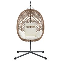 Egg hangstoel Licht cr&egrave;me 104 x 100 x 191 cm poly rattan 5