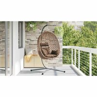 Egg hangstoel Koffiebruin 104 x 100 x 191 cm poly rattan 4