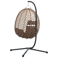 Egg hangstoel Koffiebruin 104 x 100 x 191 cm poly rattan 7