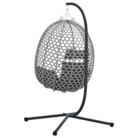 Egg hangstoel Antraciet en grijs 104 x 100 x 191 cm 7