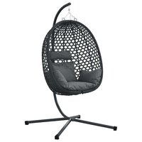 Egg hangstoel Antraciet en zwart 104 x 100 x 191 cm 2