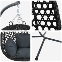 Egg hangstoel Antraciet en zwart 104 x 100 x 191 cm 8