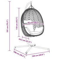 Egg hangstoel Antraciet en zwart 104 x 100 x 191 cm 9
