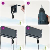 Rolgordijn Gestreept Antraciet 200x250 cm Stof en Aluminium 4