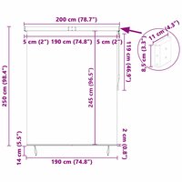 Rolgordijn Gestreept Antraciet 200x250 cm Stof en Aluminium 5
