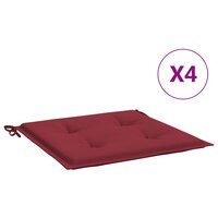 Tuinstoelkussens 4 st 40x40x4 cm oxford stof wijnrood 2