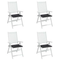Tuinstoelkussens 4 st ruitpatroon 40x40x4 cm stof zwart 4