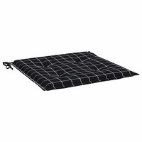 Tuinstoelkussens 4 st ruitpatroon 40x40x4 cm stof zwart 5