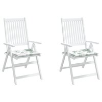 Stoelkussens 2 st bladpatroon 40x40x4 cm stof 4