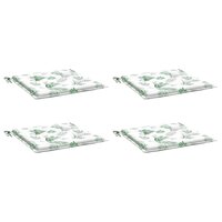 Stoelkussens 4 st bladpatroon 40x40x4 cm stof 3