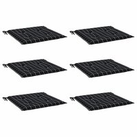Tuinstoelkussens 6 st ruitpatroon 50x50x4 cm stof zwart 3