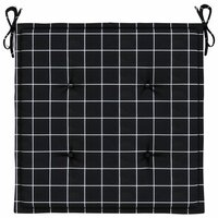 Tuinstoelkussens 6 st ruitpatroon 50x50x4 cm stof zwart 6